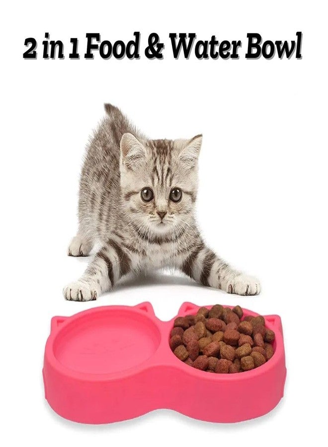 PET FUN وعاء طعام للحيوانات الأليفة 2 في 1 من بيت فن، مانع للانزلاق | وعاء مزدوج للطعام والماء | بلاستيك متين وآمن | مثالي للكلاب والجراء والقطط والقطط الصغيرة (400 مل) | عبوة من 4 قطع - Image 3